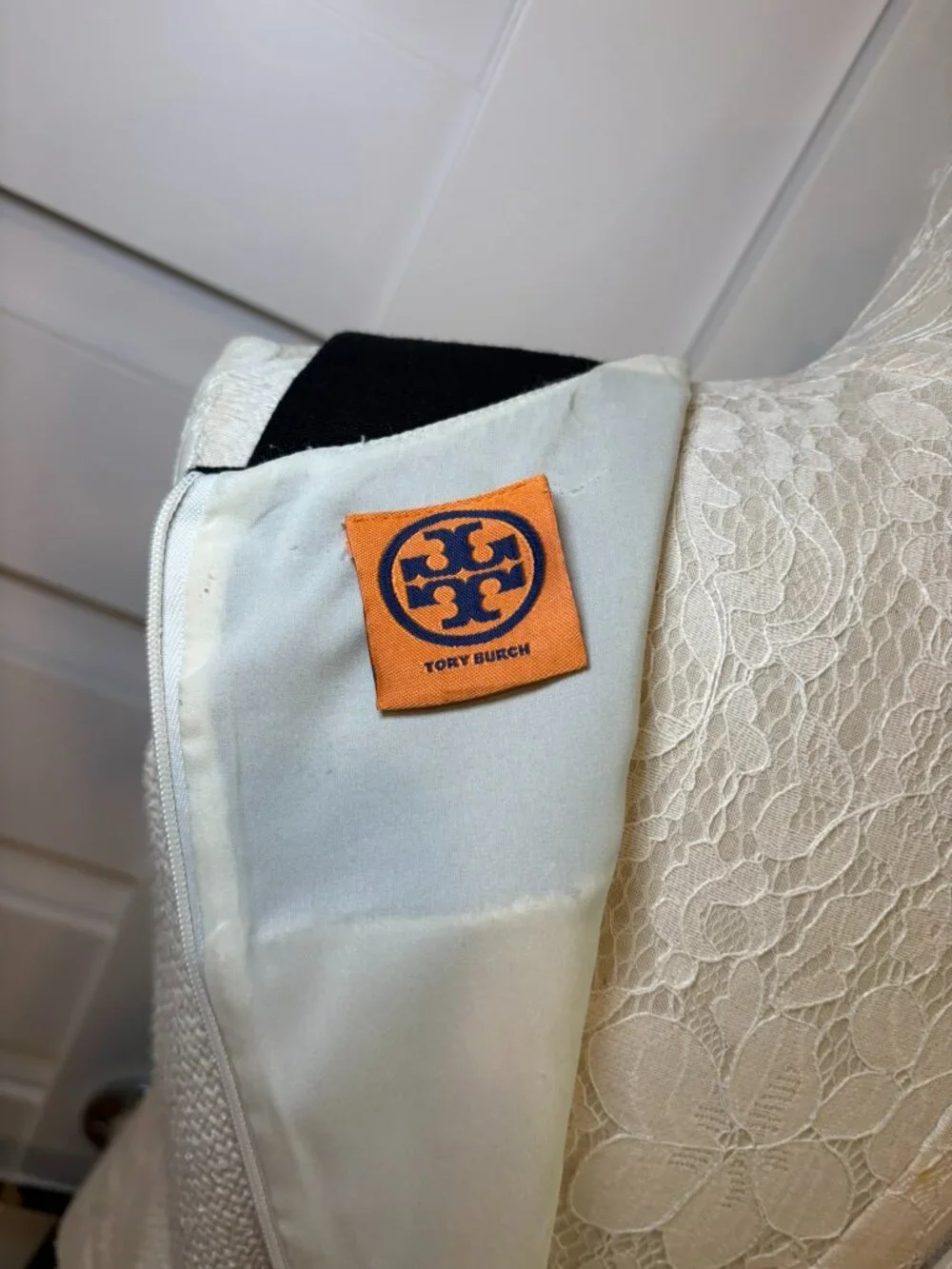 Tory Burch Natasha Black Ivory Textured Wool Blend Work Office Dress Size 6